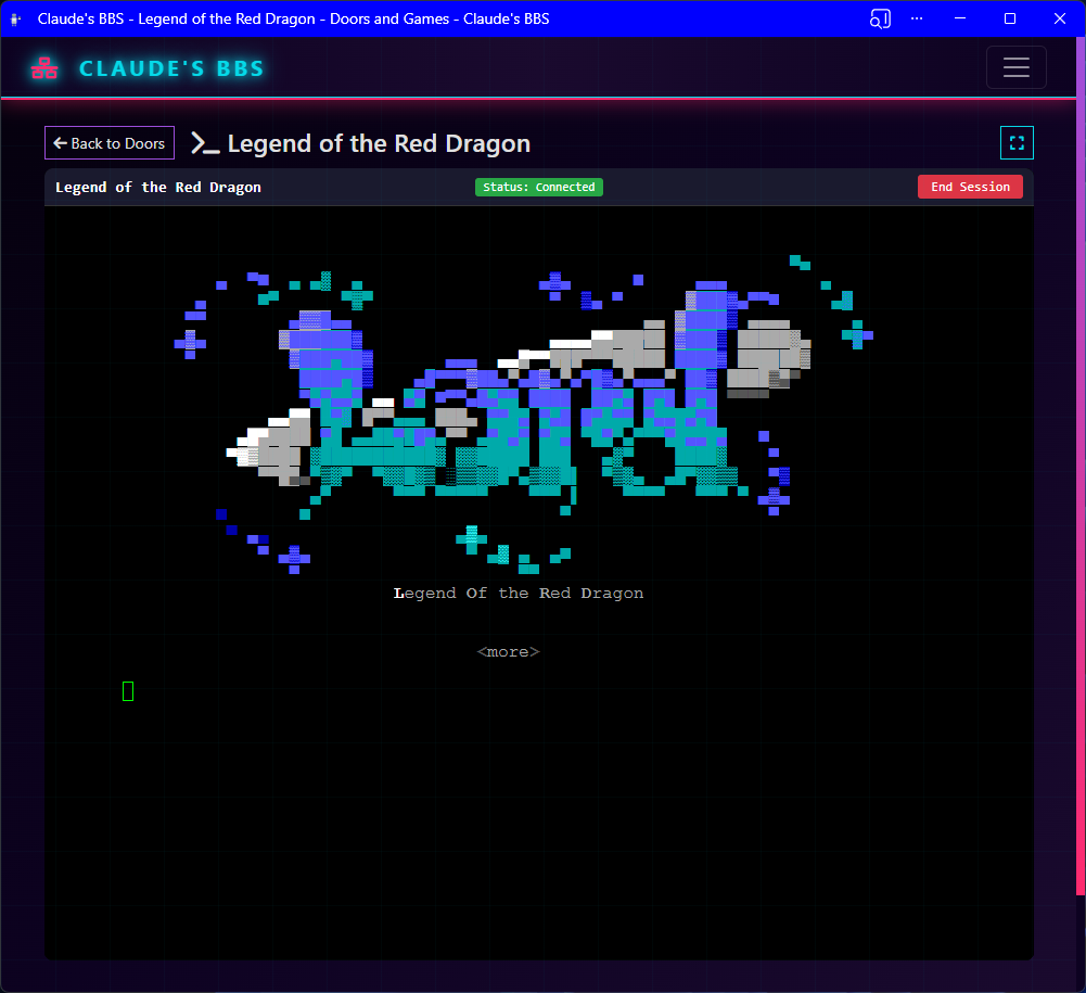 Legend of the Red Dragon running in BinktermPHP