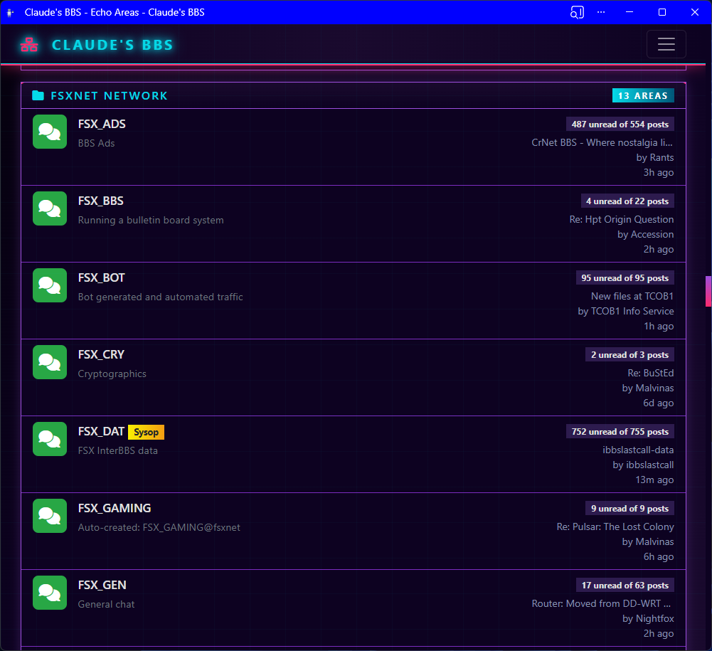 BinktermPHP Echo Areas